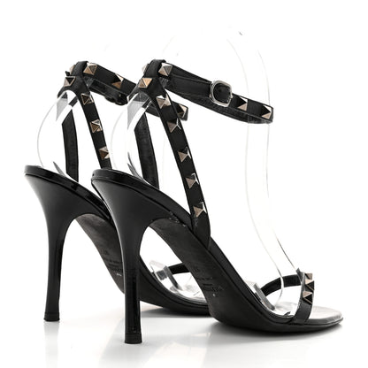 Valentino Garavani Nappa Rockstud Ankle Strap 100mm Sandals 37 Black 4 of 11