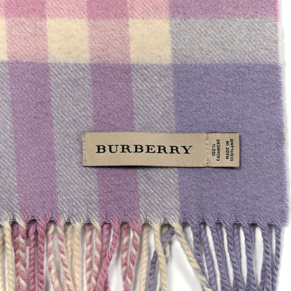 Burberry Cashmere Giant Heritage Check Fringe Scarf Pink 3 of 6