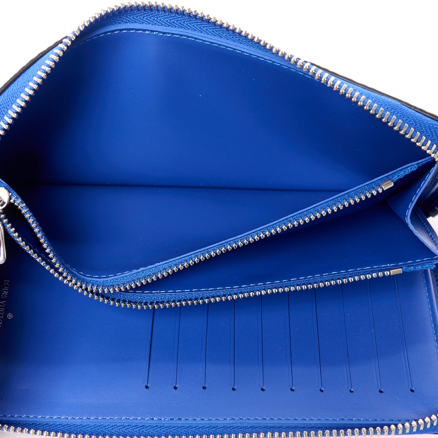 Louis Vuitton Taurillon Illusion Zippy Vertical Wallet Bleu Rose 6 of 13