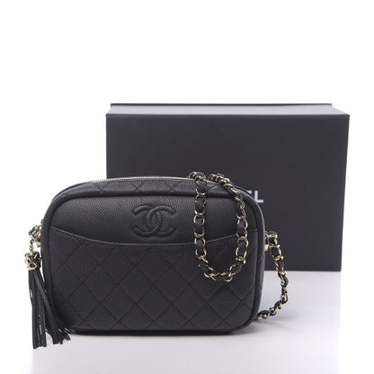 Chanel Iridescent Caviar Quilted Small Coco Tassel Camera Case Black 11 of 11
