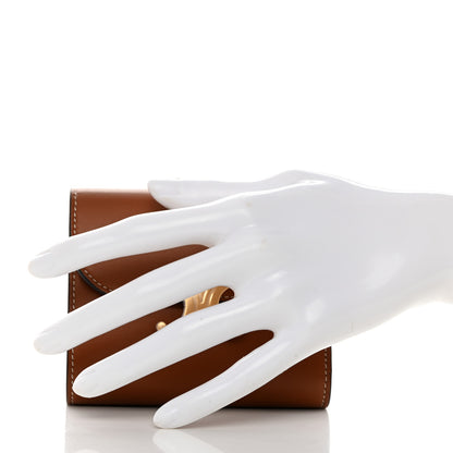 Celine Shiny Calfskin Triomphe Compact Wallet Natural Tan 2 of 10