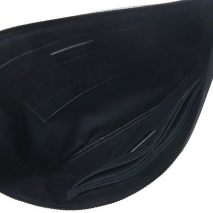 Saint Laurent Calfskin Crocodile Embossed Monogram Zipped Pouch Black 5 of 7