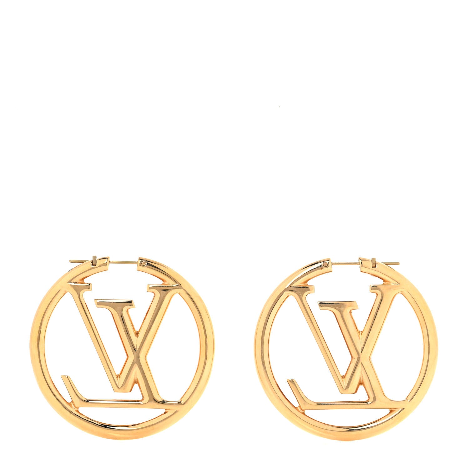 Louis Vuitton Metal Louise Hoop Earrings Gold 3 of 5
