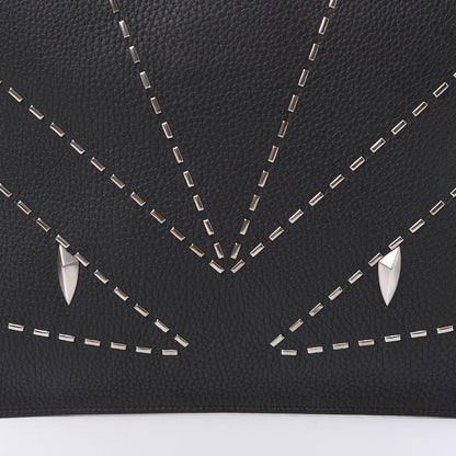 Fendi Cuoio Romano Monster Eyes Metal Stitch Pouch Black 9 of 9