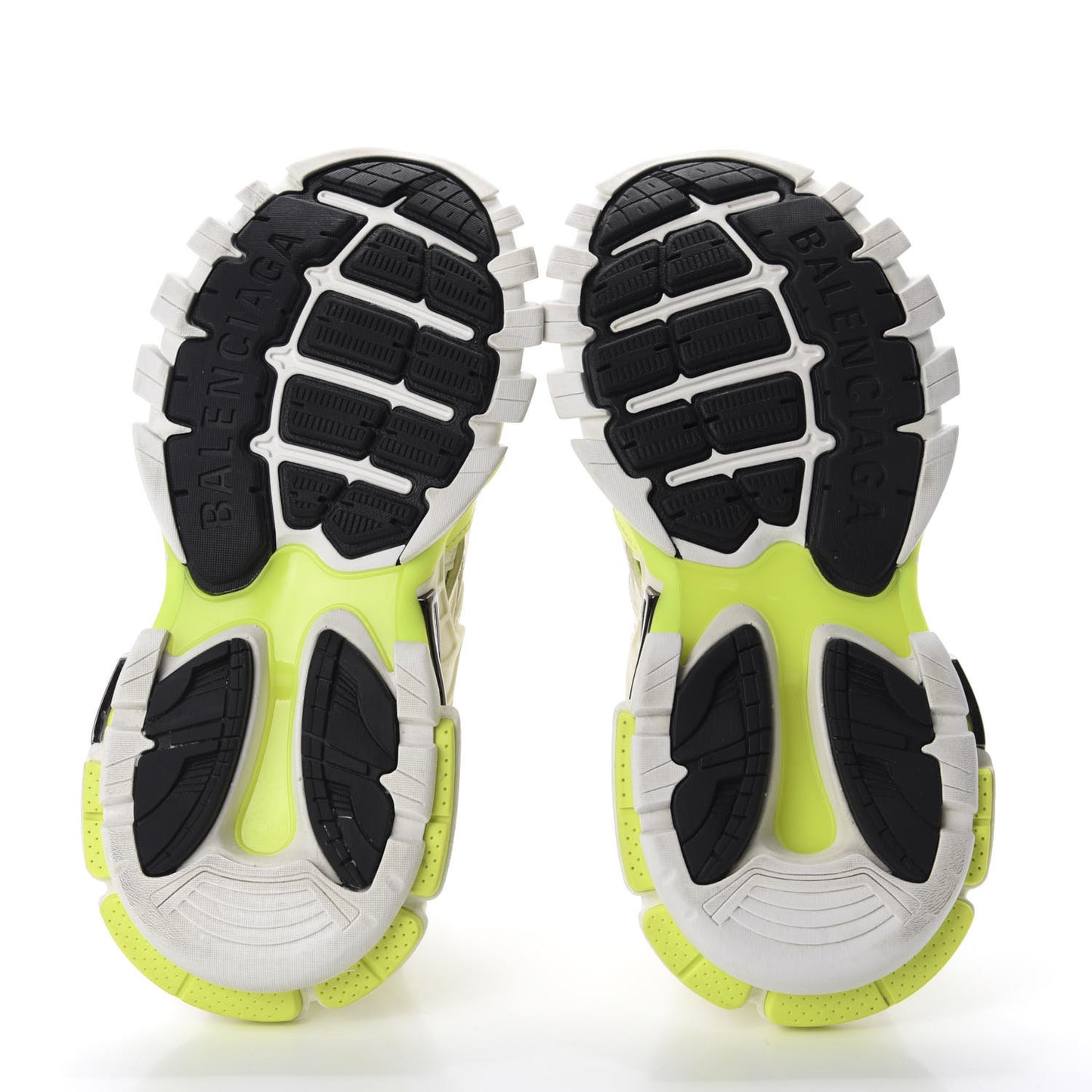 Rubber Mesh Bi-Color Womens Track.2 Open Sneakers 37 White Fluo Yellow