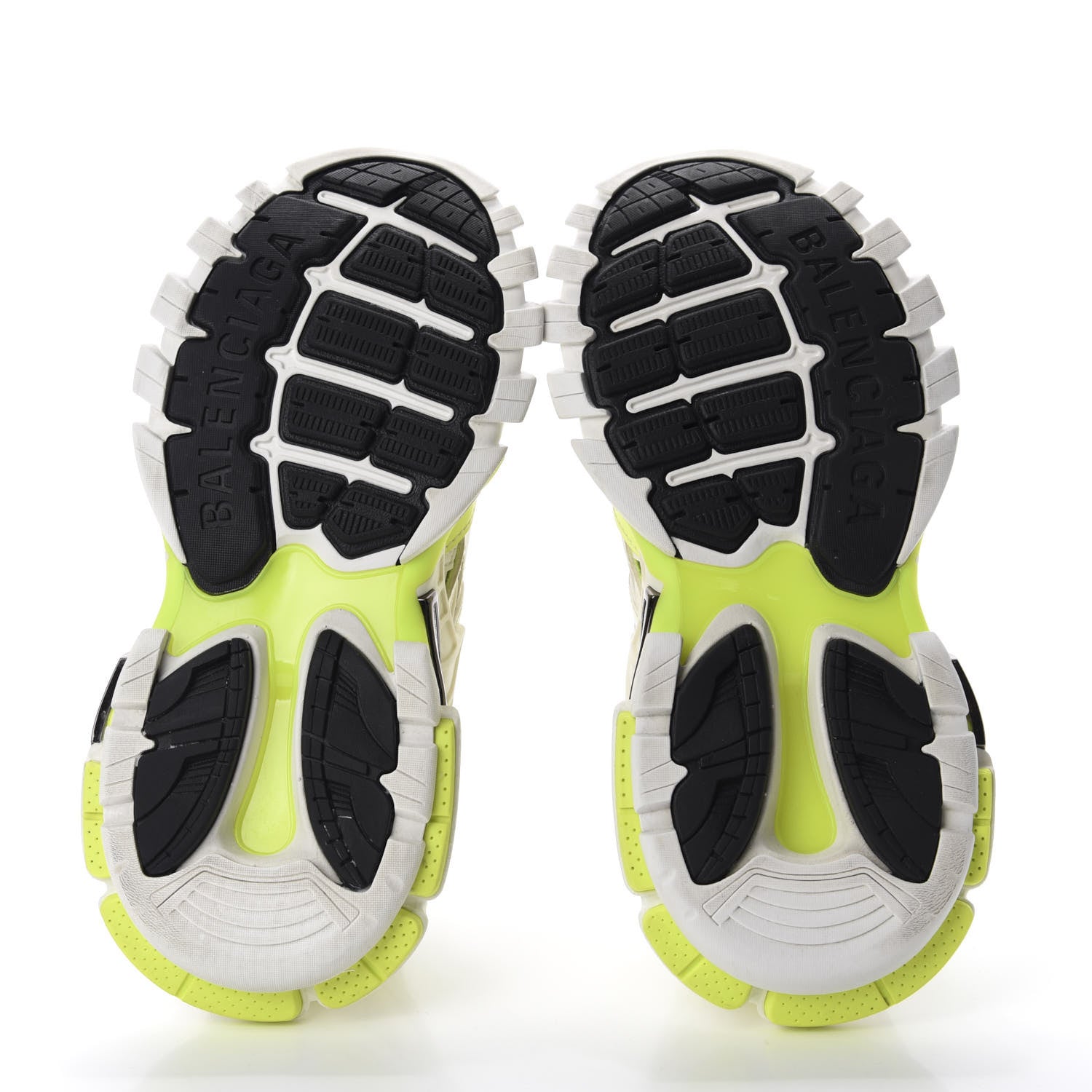 Balenciaga Rubber Mesh Bi-Color Womens Track.2 Open Sneakers 37 White Fluo Yellow 6 of 7