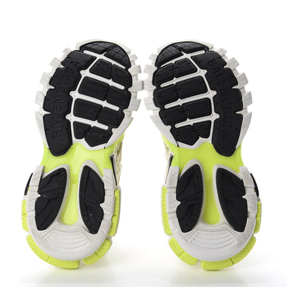 Balenciaga Rubber Mesh Bi-Color Womens Track.2 Open Sneakers 37 White Fluo Yellow 6 of 7