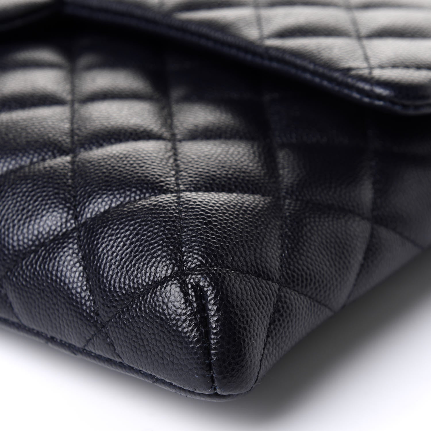 Chanel Caviar Quilted Flap Clutch Navy 11 of 12