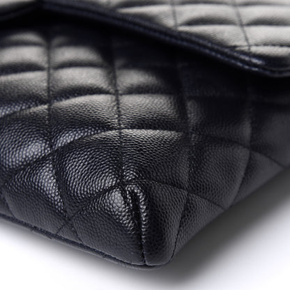 Chanel Caviar Quilted Flap Clutch Navy 11 of 12