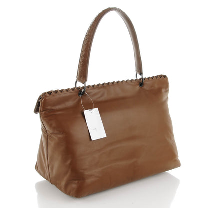 Bottega Veneta Smooth Lambskin Intrecciato Tiina Top Handle Bag Cigar 3 of 7