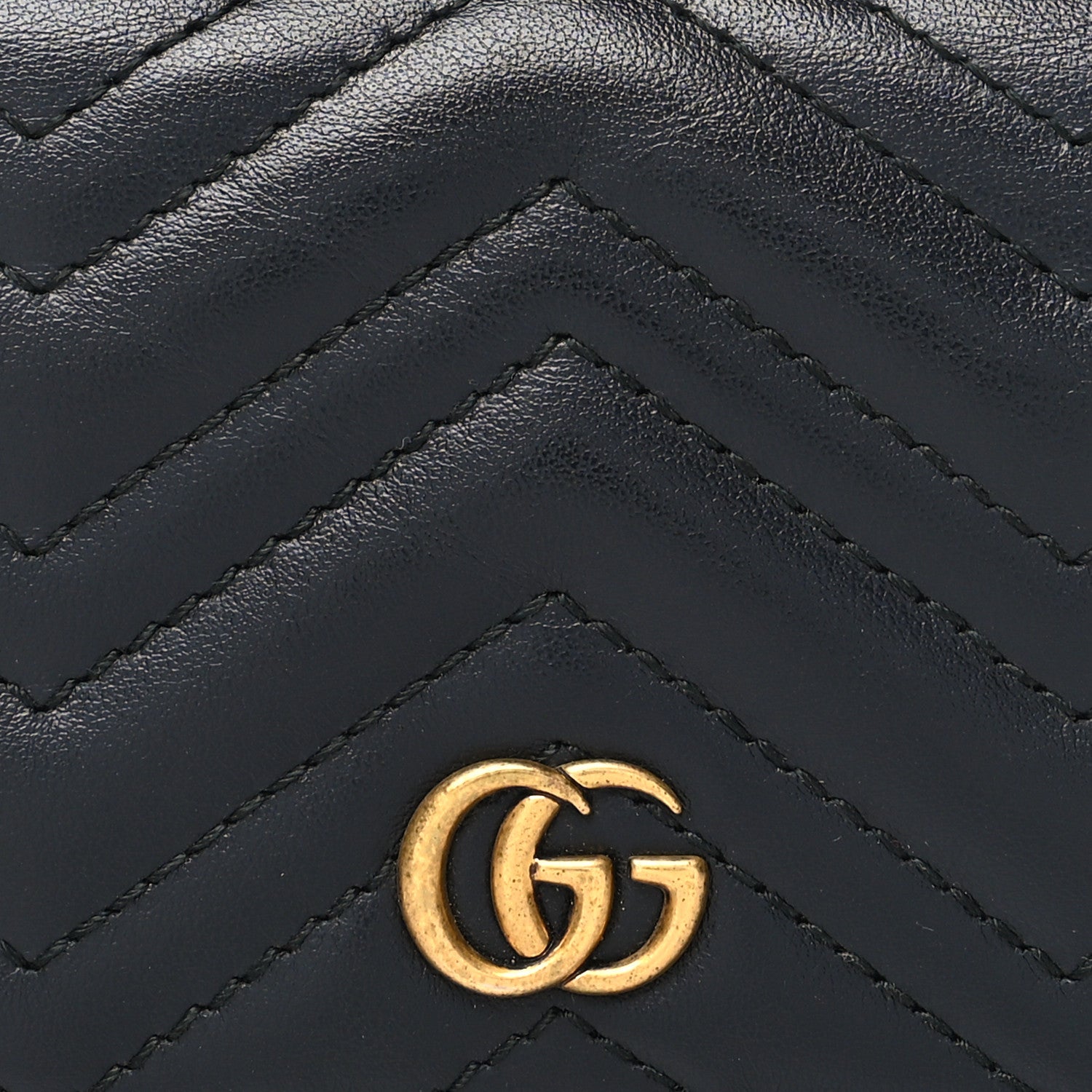 Gucci Calfskin Matelasse GG Marmont Card Case Wallet Black 8 of 12