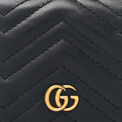 Gucci Calfskin Matelasse GG Marmont Card Case Wallet Black 8 of 12