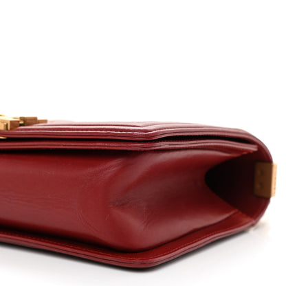 Chanel Calfskin Quilted Medium Boy Flap Burgundy 10 of 11