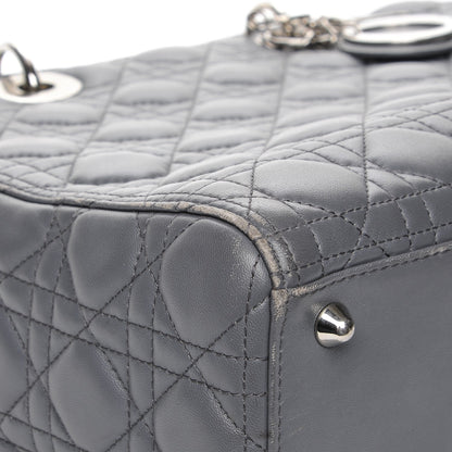 Christian Dior Lambskin Cannage Large Lady Dior Grey 19 of 20