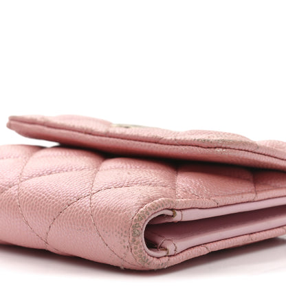 Chanel Iridescent Caviar Quilted Small Flap Wallet Rose Pink 10 of 11