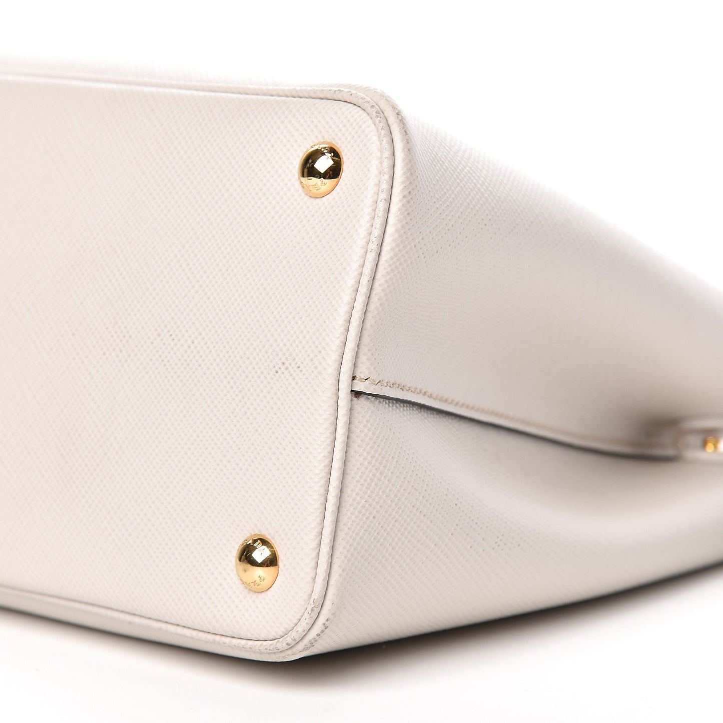 Saffiano Cuir Small Double Bag Talco Fuoco