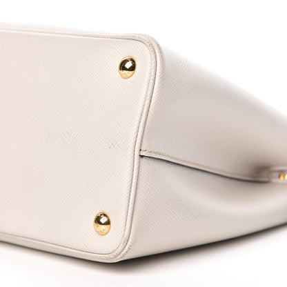 Prada Saffiano Cuir Small Double Bag Talco Fuoco 12 of 16