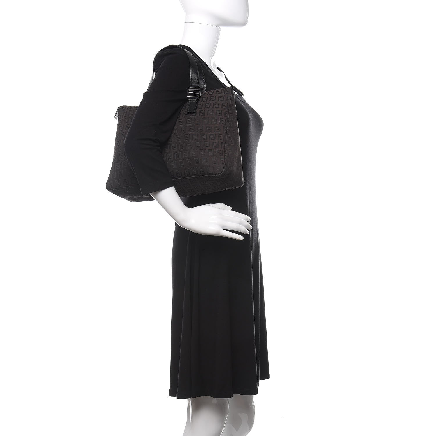 Fendi Zucchino Zip Tote Black 2 of 13