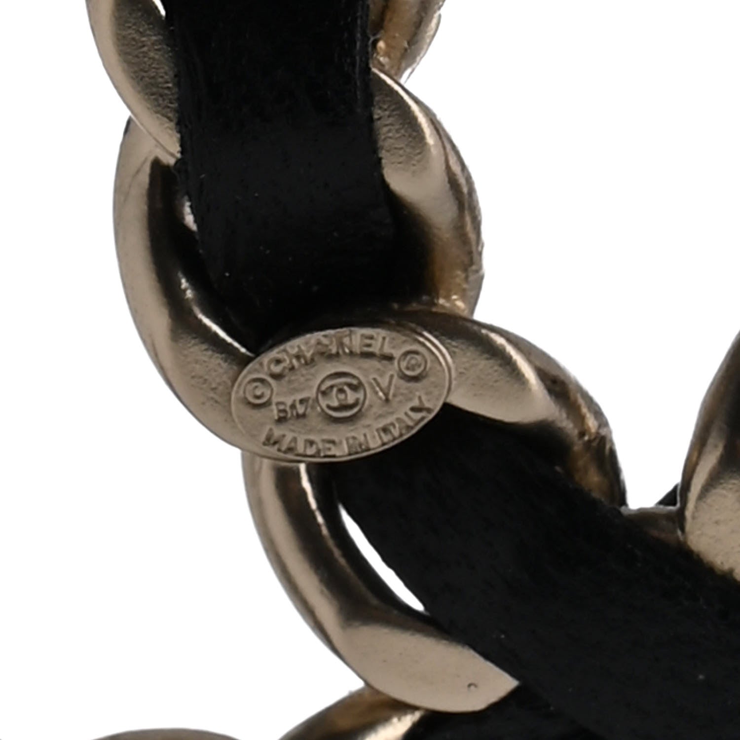 Chanel Lambskin Chain CC Brooch Black Gold 3 of 4
