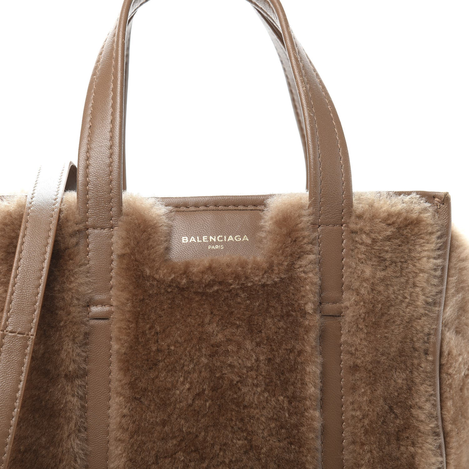 Balenciaga Shearling XS Bazar Shopper Tote Beige 647089 – FASHIONPHILE