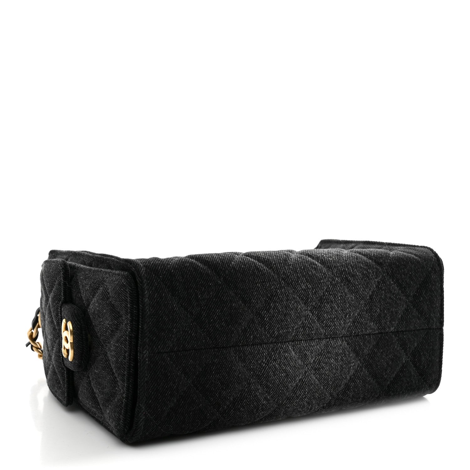Chanel Washed Denim Quilted Mini Chanel 25 Handbag Black 4 of 11