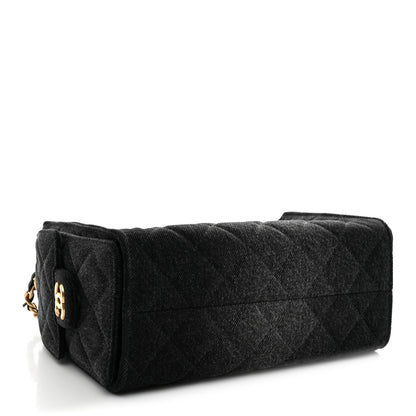 Chanel Washed Denim Quilted Mini Chanel 25 Handbag Black 4 of 11