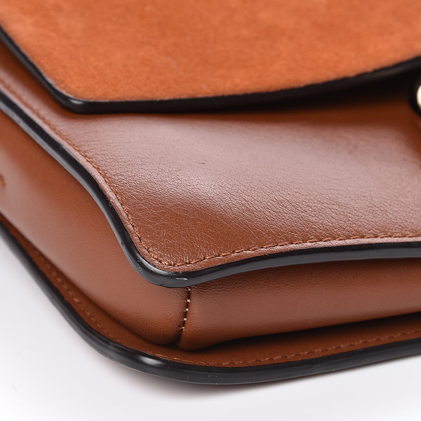 Suede Calfskin Small Faye Shoulder Bag Tobacco