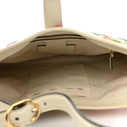 Gucci Canvas Flora Medium Jackie Hobo White 5 of 8