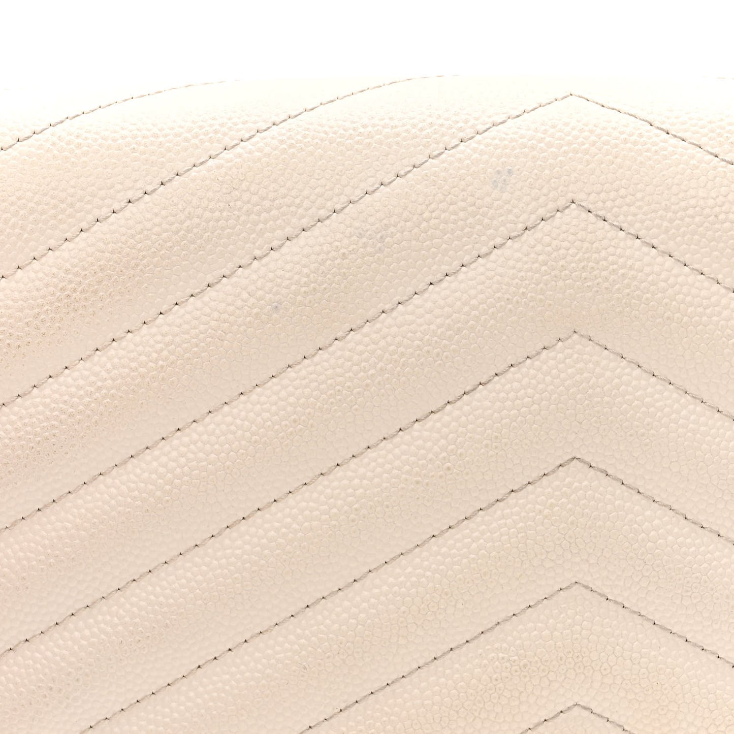Grain De Poudre Matelasse Chevron Monogram Chain Wallet White