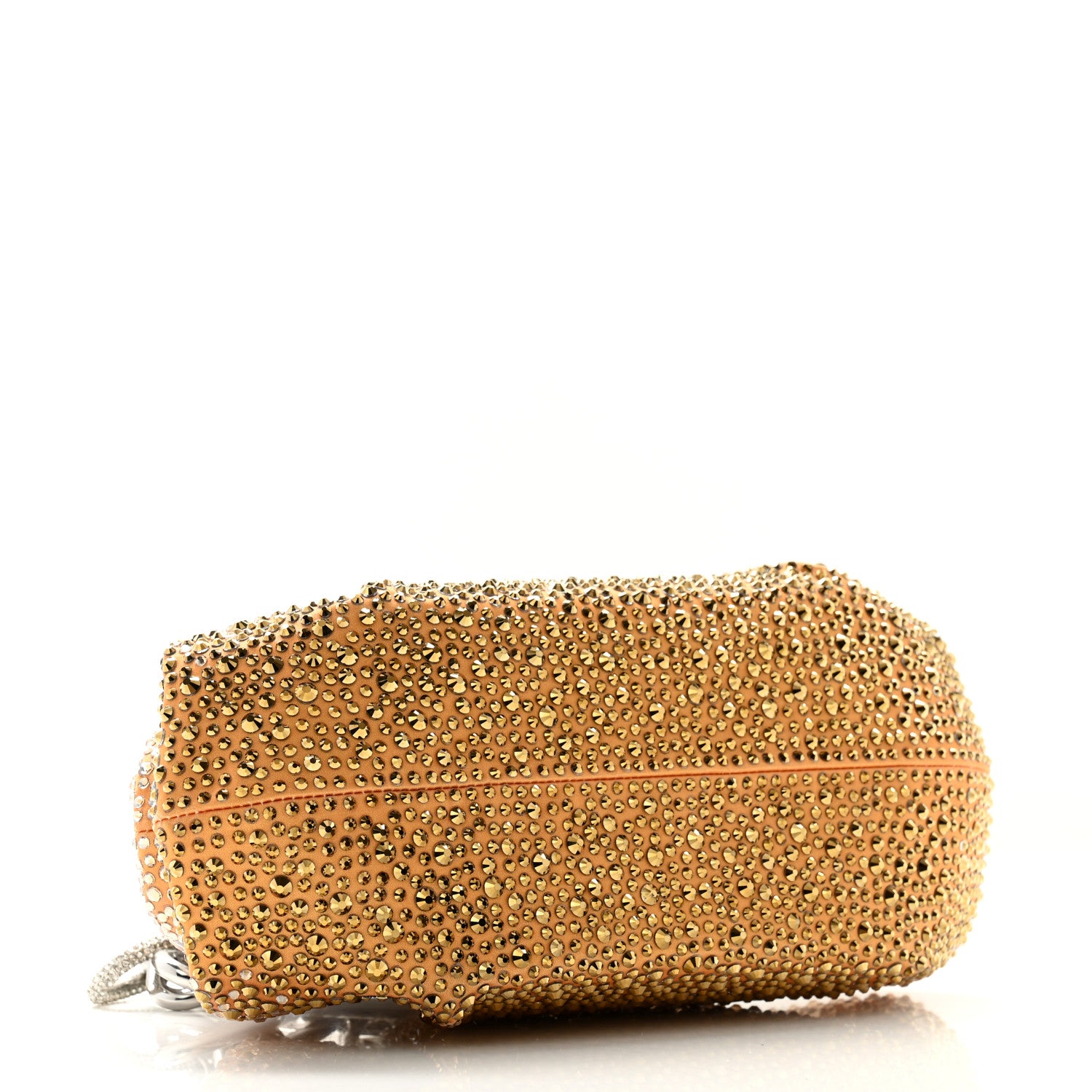 Judith Leiber Swarovski Crystal Satin Gemma Clutch Gold Silver 4 of 9