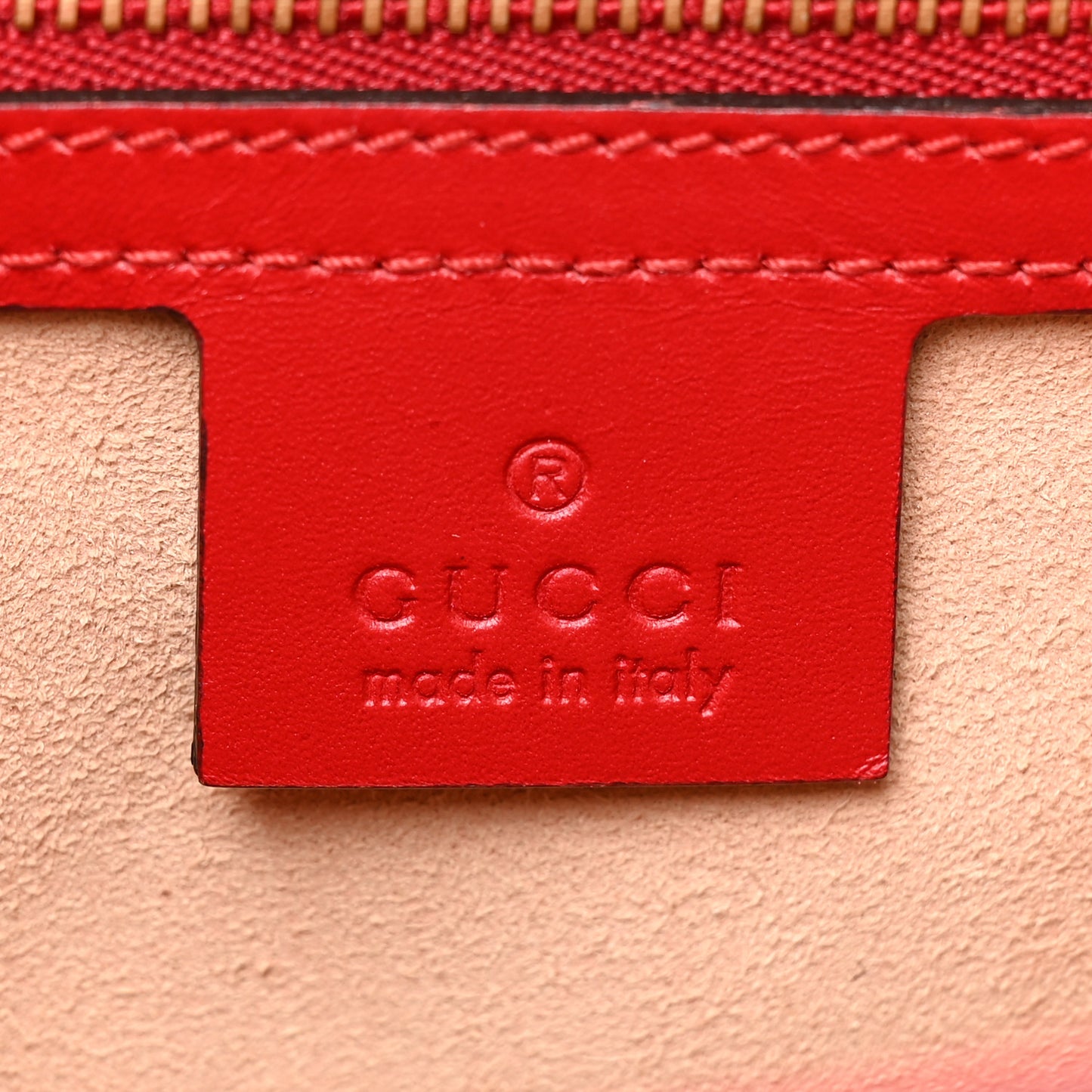 Guccissima Signature Small Padlock Top Handle Bag Hibiscus Red
