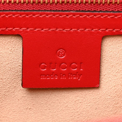 Gucci Guccissima Signature Small Padlock Top Handle Bag Hibiscus Red 5 of 11