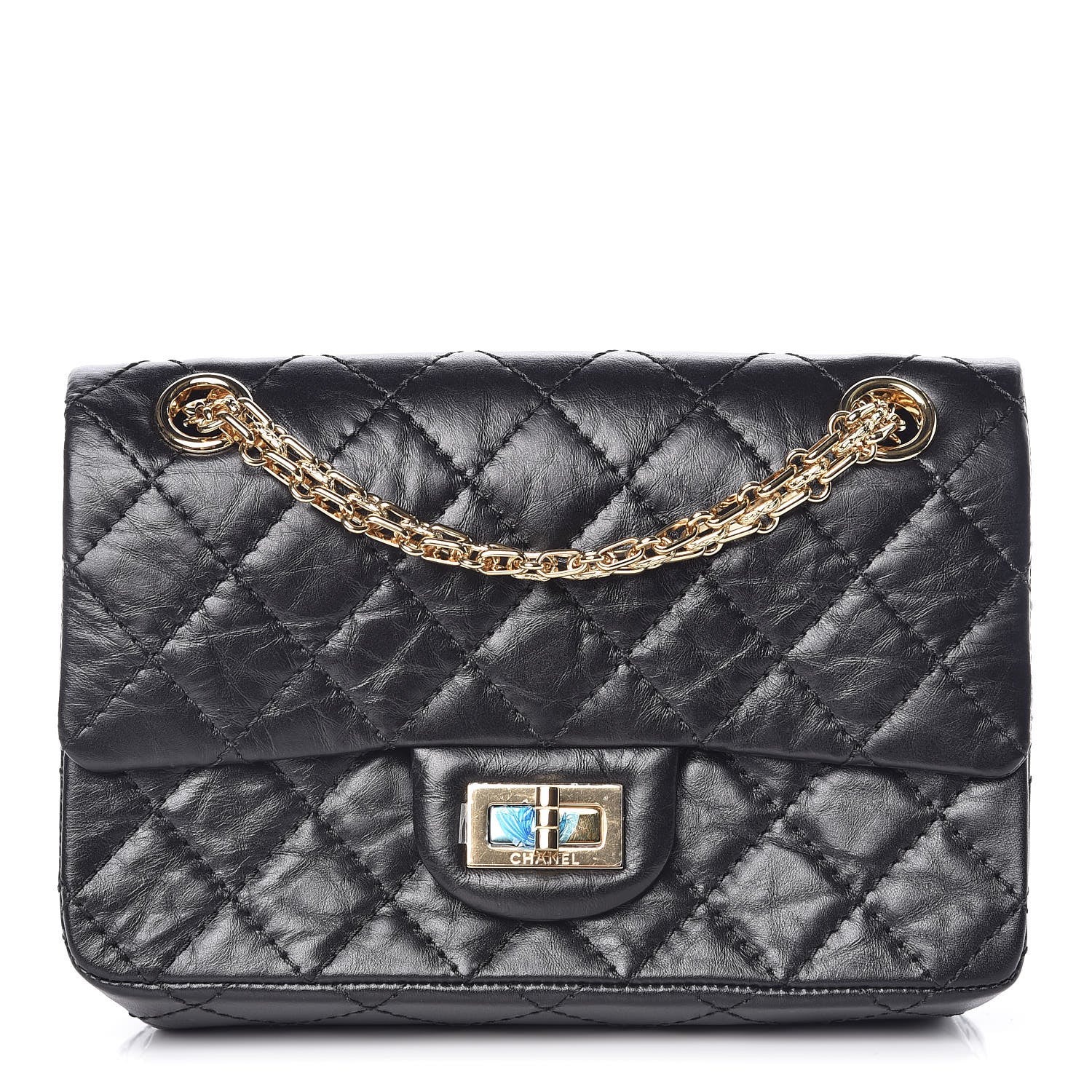 Chanel Aged Calfskin Quilted 2.55 Reissue Mini Flap Black 2 of 17