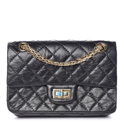 Chanel Aged Calfskin Quilted 2.55 Reissue Mini Flap Black 2 of 17