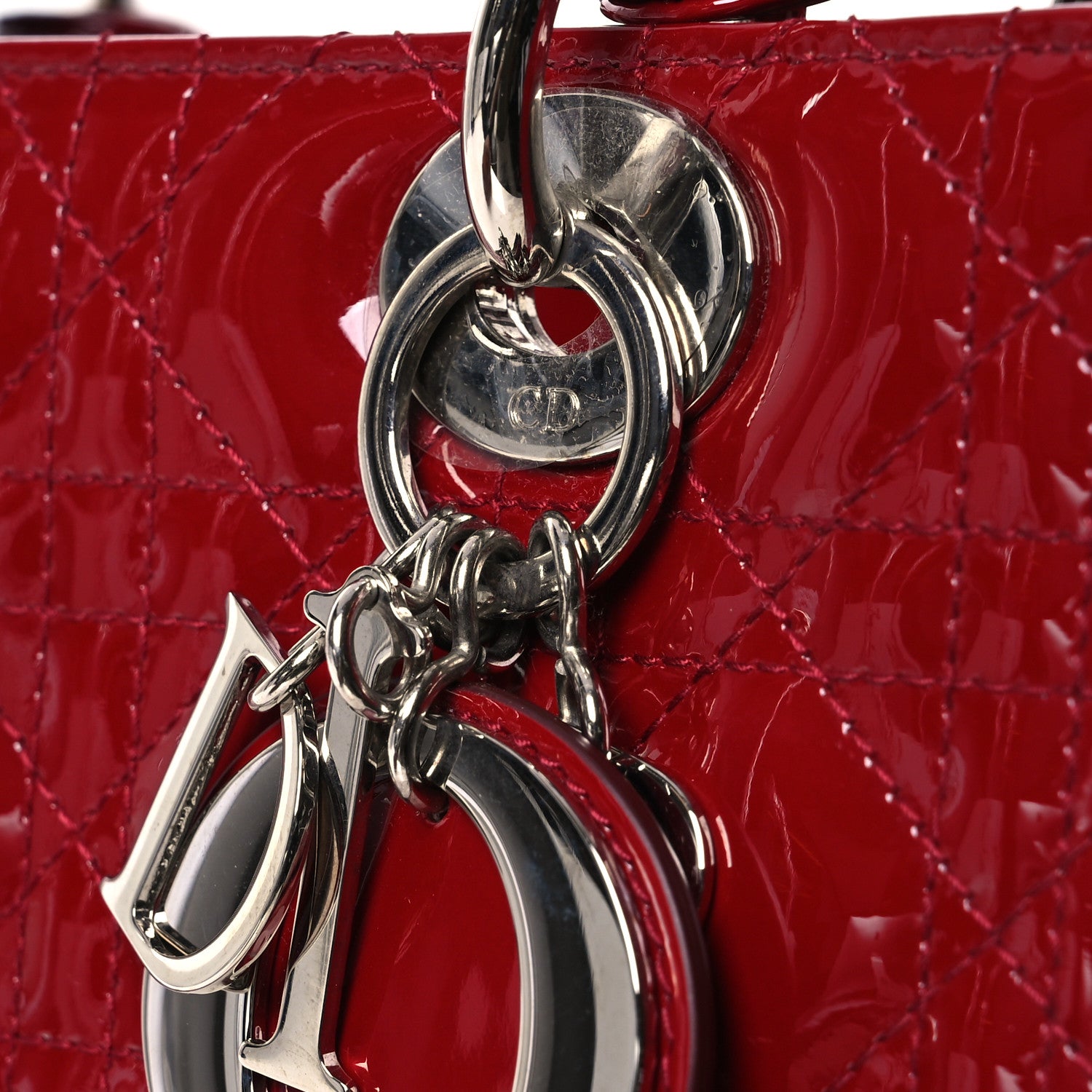 Christian Dior Patent Cannage Medium Lady Dior Red 13 of 13