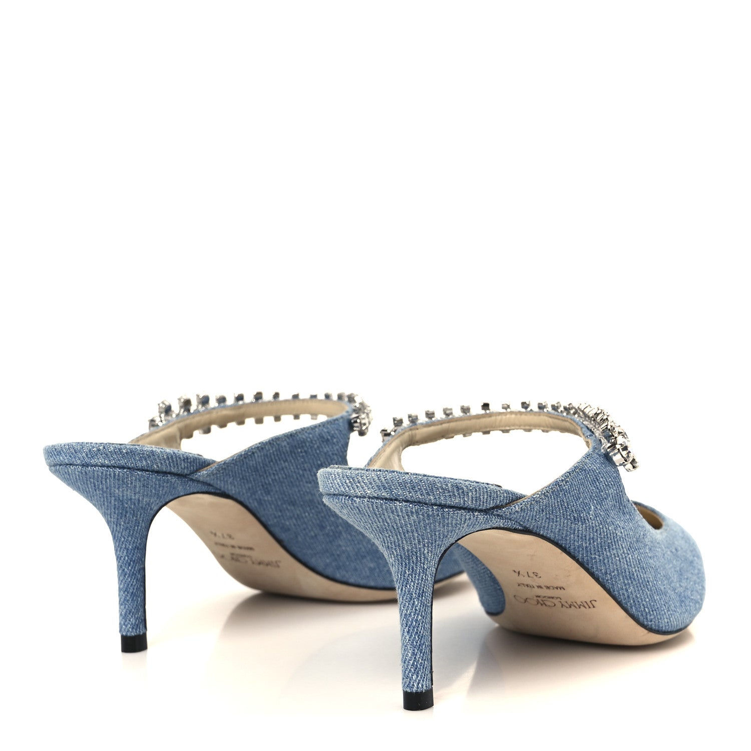 Jimmy Choo Denim Crystal Bing 65 Pumps 37.5 Blue 5 of 8