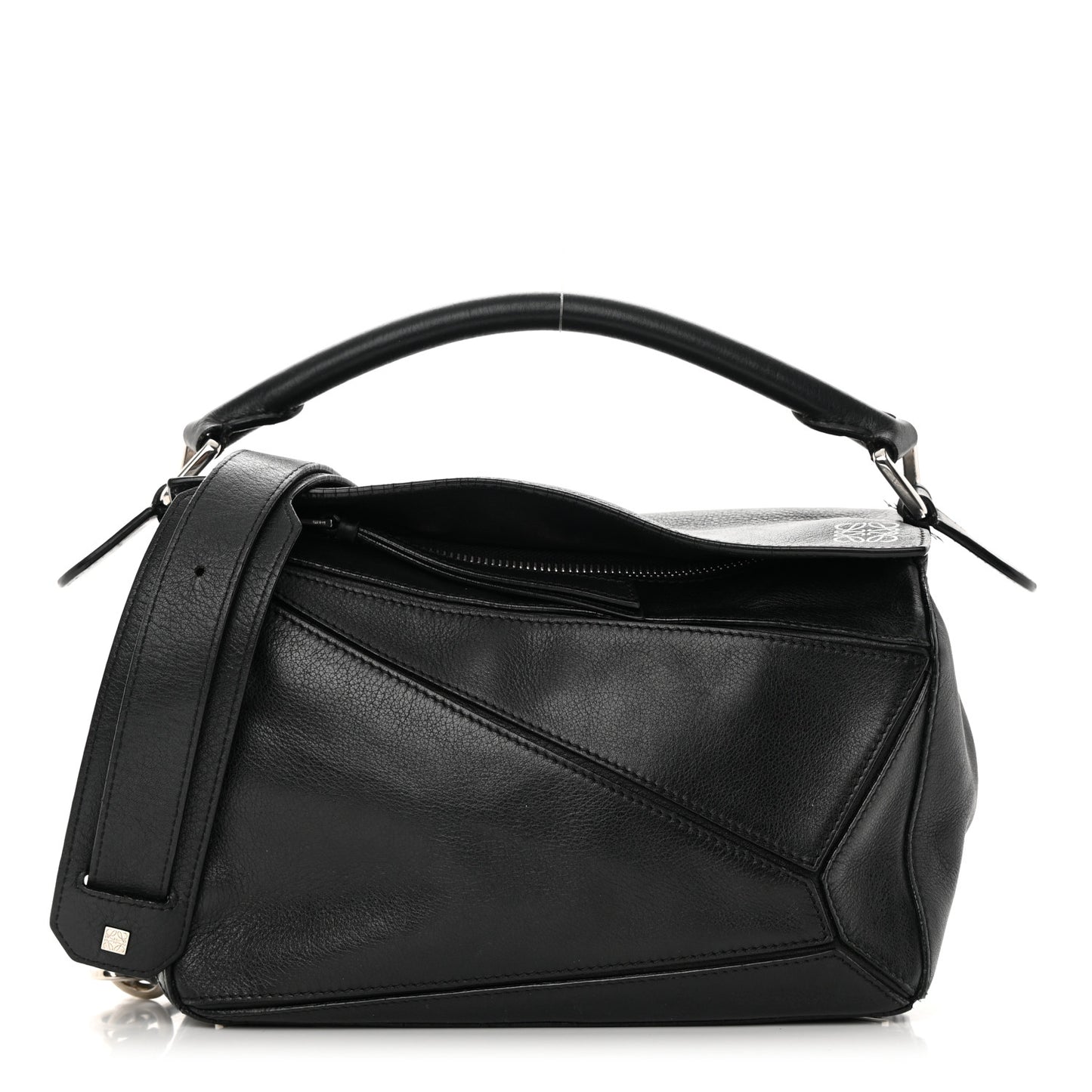Calfskin Small Puzzle Bag Black