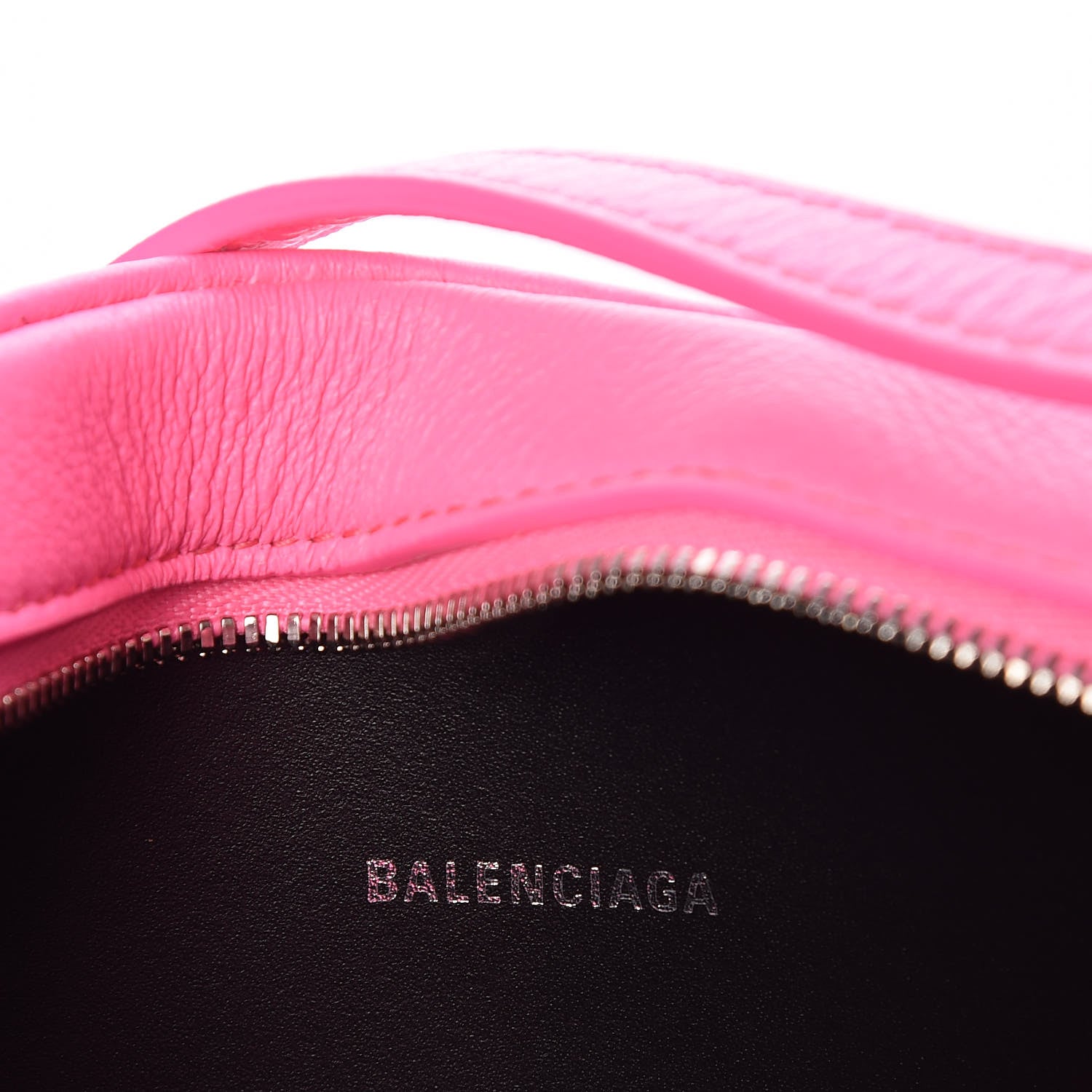 Balenciaga Smooth Calfskin Logo XS Everyday Camera Bag Acid Pink Black 6 of 6
