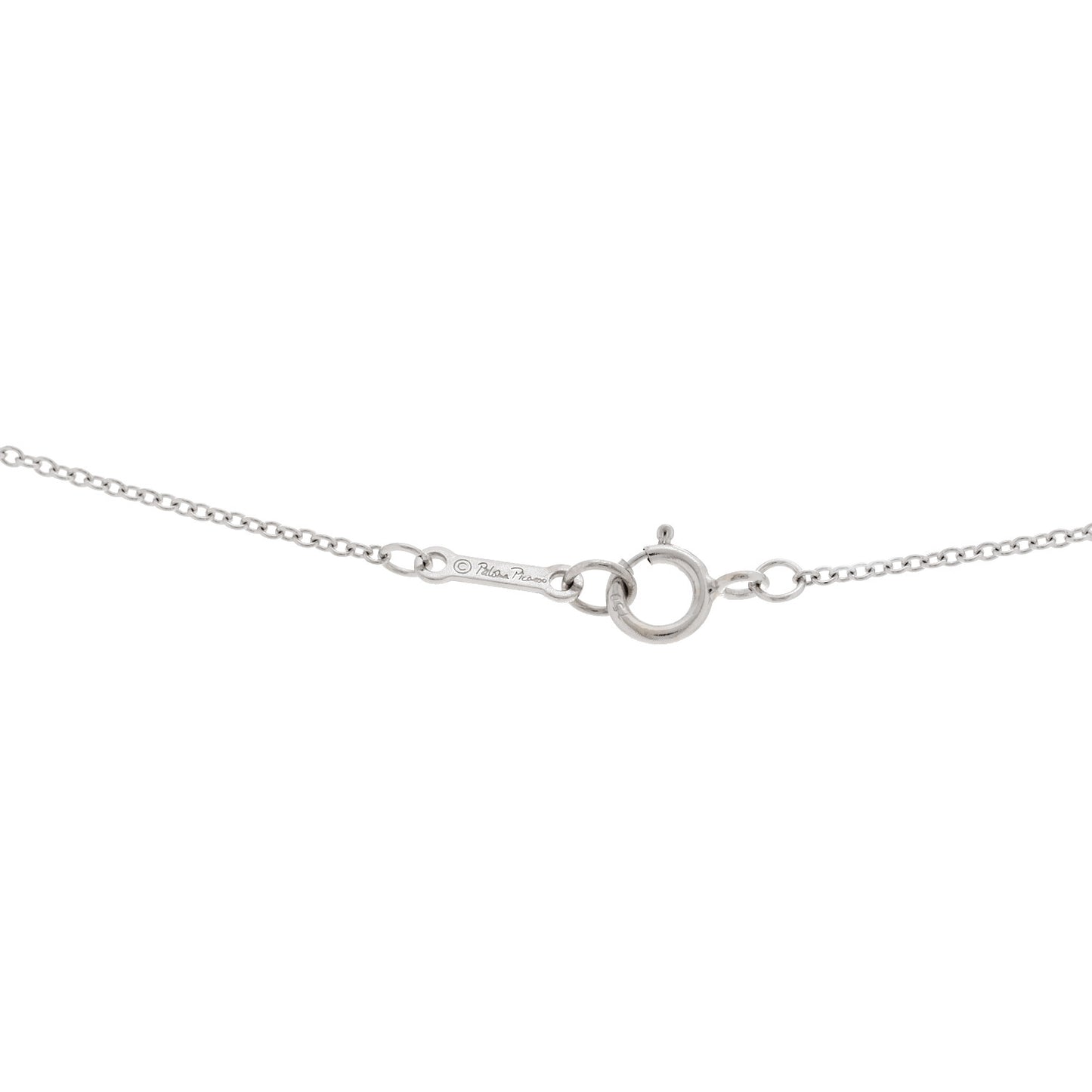 18K White Gold Diamond Cut Out Heart Pendant Necklace