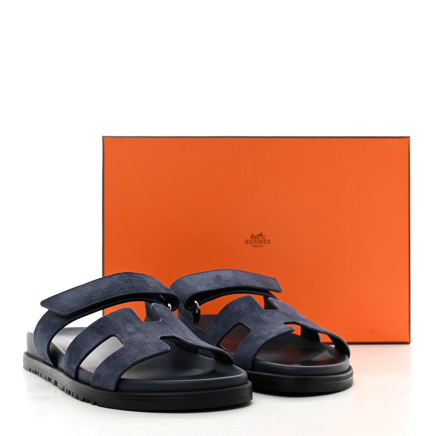 Hermes Suede Goatskin Womens Chypre Sandals 38 Bleu Celeste 9 of 9