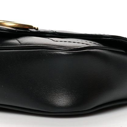 Gucci Calfskin Matelasse Super Mini GG Marmont Shoulder Bag Black 10 of 10