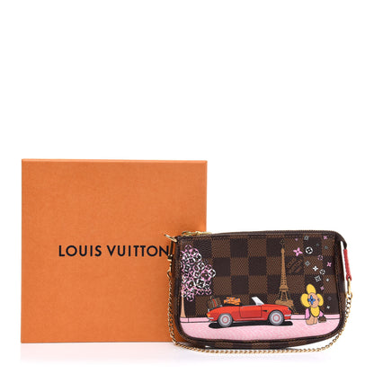 Louis Vuitton Damier Ebene 2019 Christmas Animation Mini Pochette Accessories Red 11 of 11