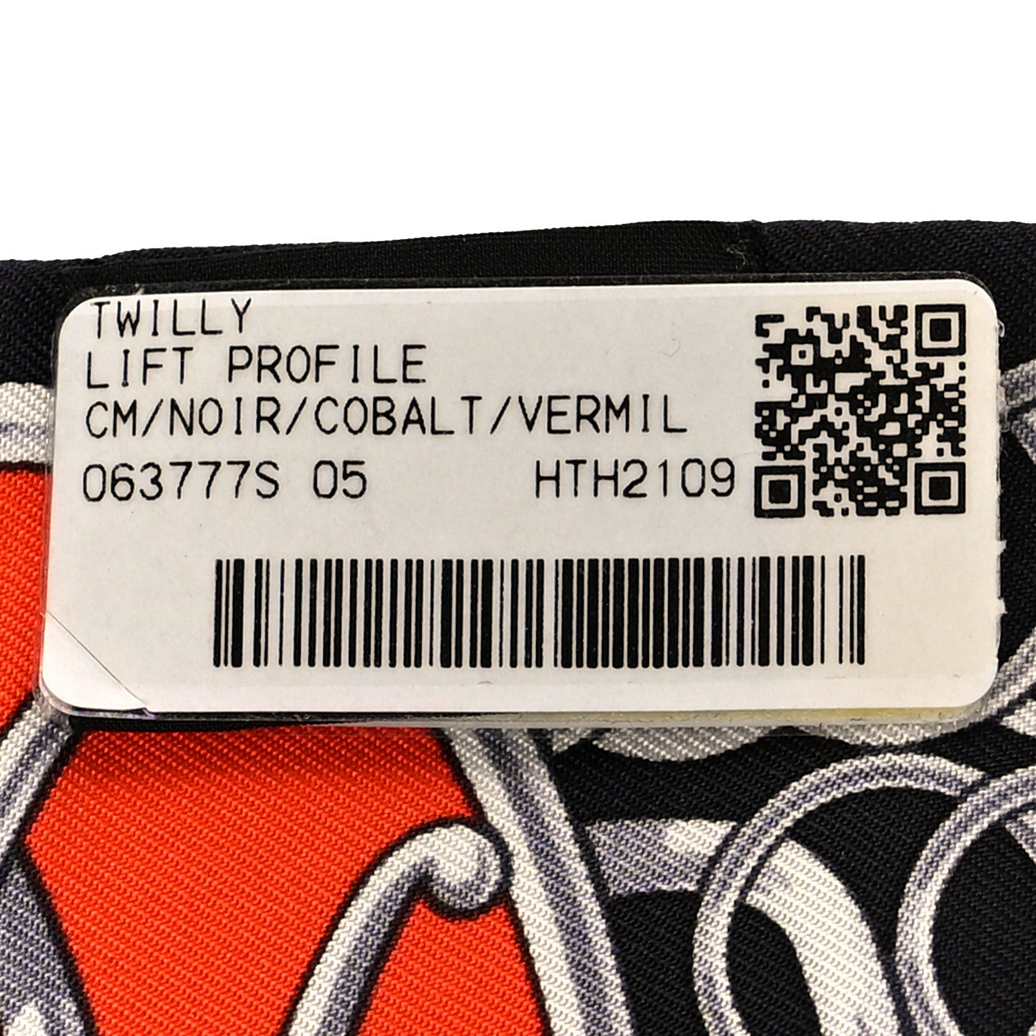 Hermes Silk Lift Profile Twilly Black Cobalt Vermil 4 of 4