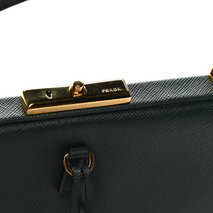 Prada Saffiano Lux Framed Bag Smeraldo 7 of 11
