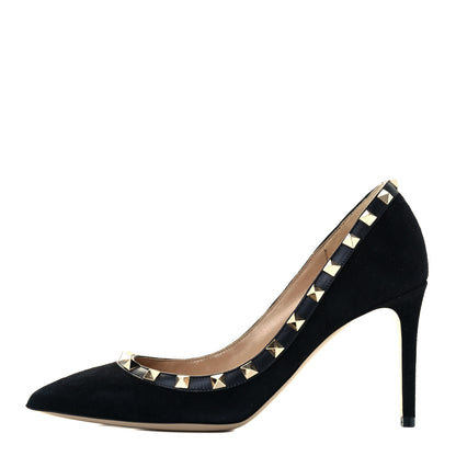 Valentino Garavani Suede Rockstud 85mm Pumps 37 Black 1 of 11
