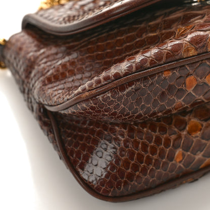 Gucci Snakeskin Small 1973 Chain Shoulder Bag Brown 8 of 10