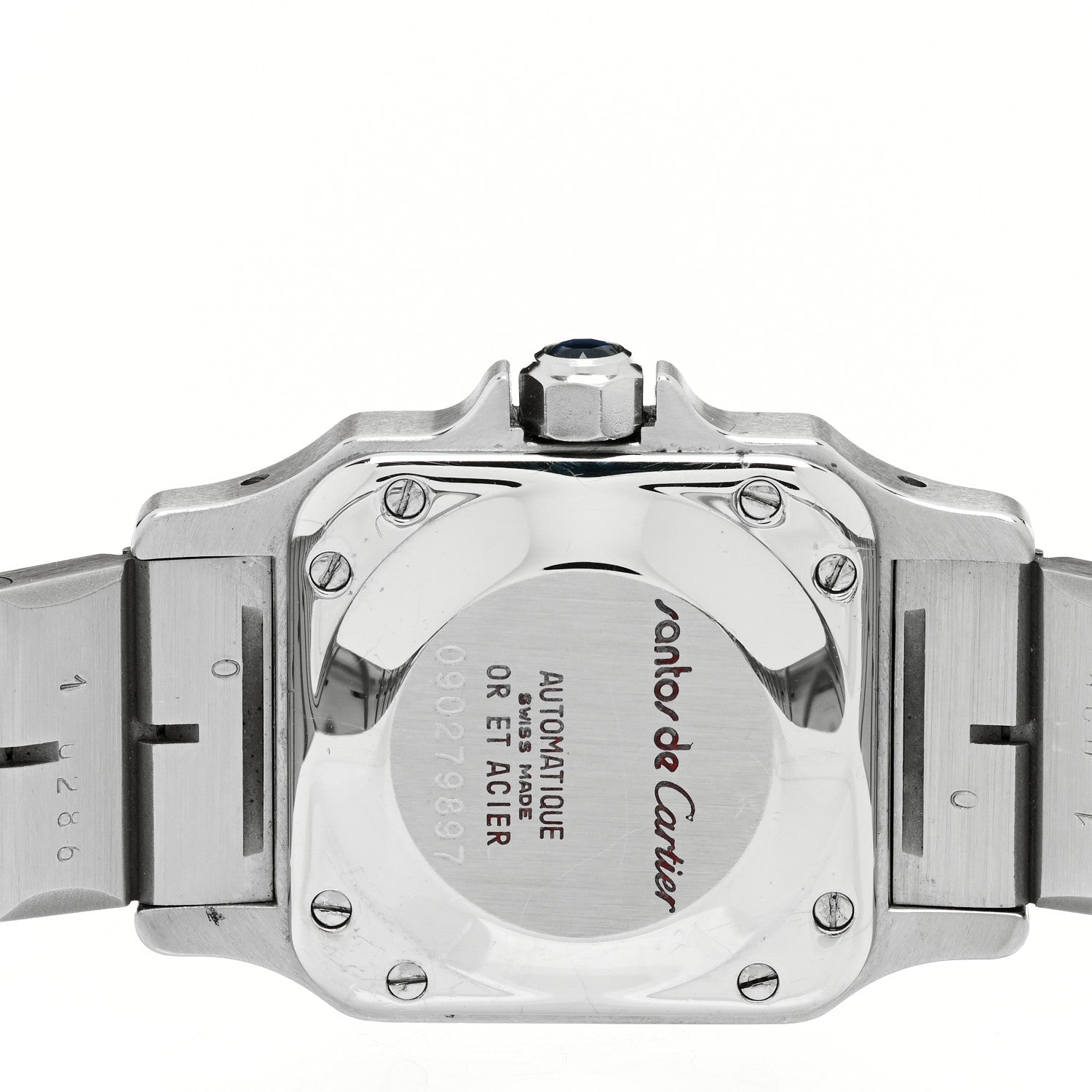 Cartier Stainless Steel 18K Yellow Gold 24mm Santos De Cartier Galbee Automatic Watch 4 of 5