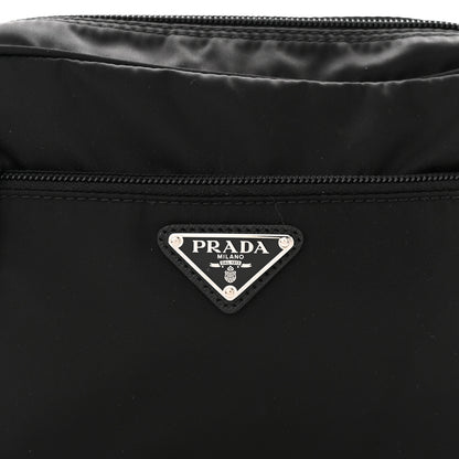 Prada Re-Nylon Vela Saffiano Pocket Double Zip Shoulder Bag Black 8 of 10