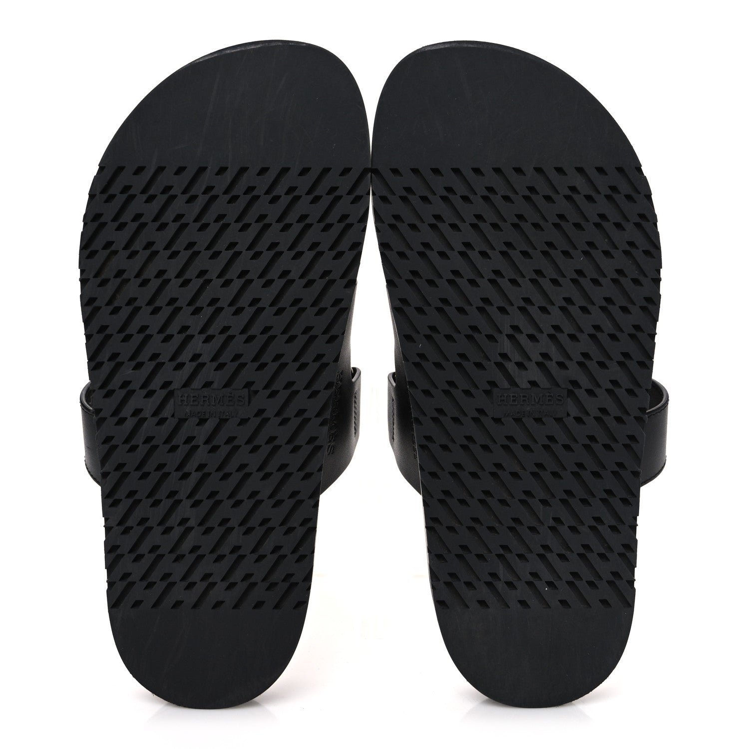 Hermes Calfskin Womens Chypre Sandals 37.5 Black 7 of 10