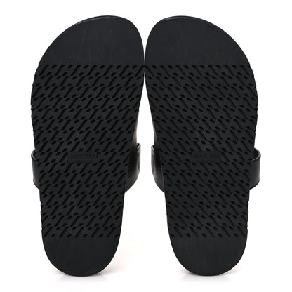 Hermes Calfskin Womens Chypre Sandals 37.5 Black 7 of 10